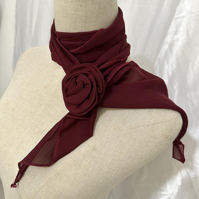 26 Colors Decorative Headscarf Solid  Pink Rose Knitted Scarf Shawl Shawl Flower Sunscreen Headscarf Ladies Office Scarf