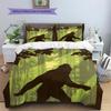 Bigfoot Pattern Bedding Home Decoration Birthday & Festival Gift (1 * duvet cover + 2 * pillowcase, without core)