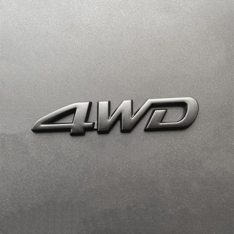 3D Metal 4WD Logo Car Rear Trunk Side Fender Emblem Badge Stickers Decals For Hyundai Jeep KIA Renault Toyota Mini Hodna
