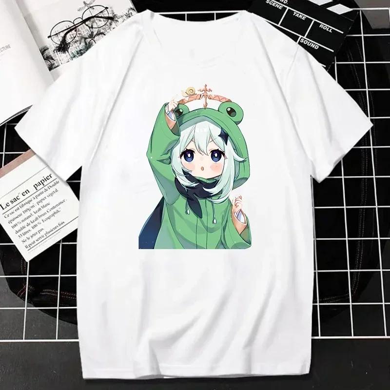 Camiseta De Mujer Genshin Impact Camisetas De Unisexga Corta Estampada Harajuku Para Mujer Ropa De Calle Kawaii De Verano