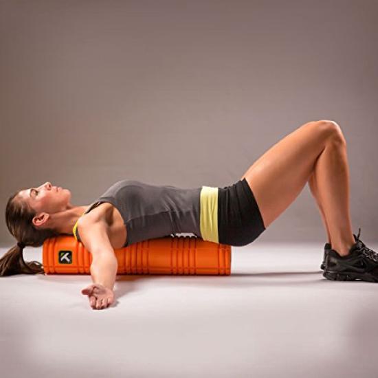 TRIGGERPOINT Foam Roller Long Size Fascia Massage Stretching Myofascial Relieves Stiff and Lower Back EVA Orange 2, 66cm, Roller, Roller, Roller,