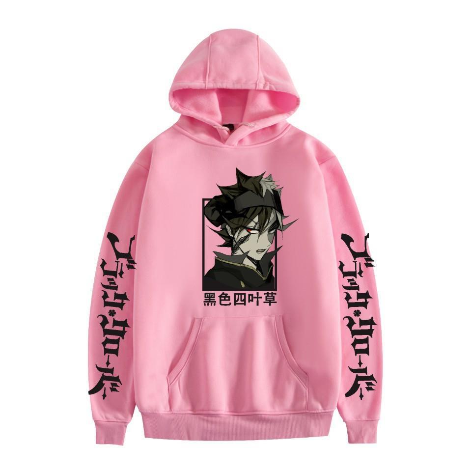 Felpa con cappuccio e stampa anime Black Clover Maglione in pile Felpa con cappuccio anime