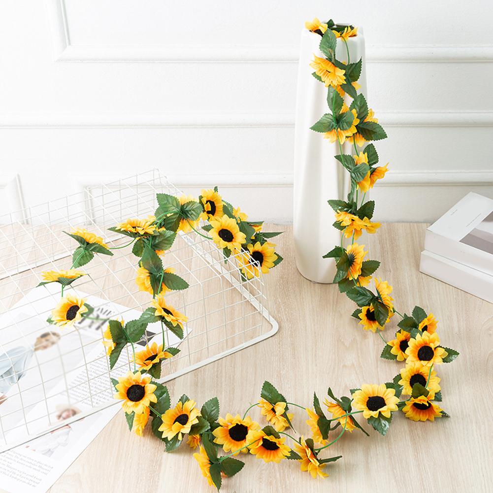 Long-lasting Artificial Flower Garland Sunflower Vine Garland Maintenance-free