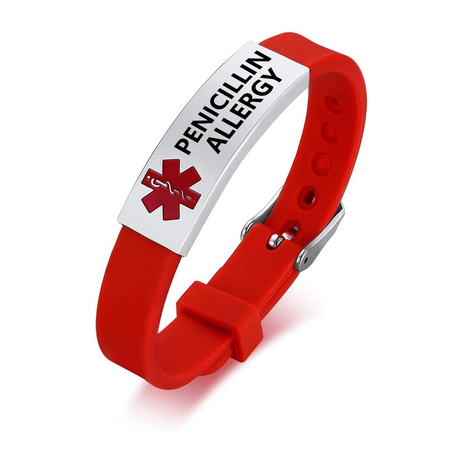 

Медицинский браслет с идентификационным номером для детей, мужчин и женщин, персонализированный силиконовый браслет для диабетиков, тип 2, браслет с гравировкой