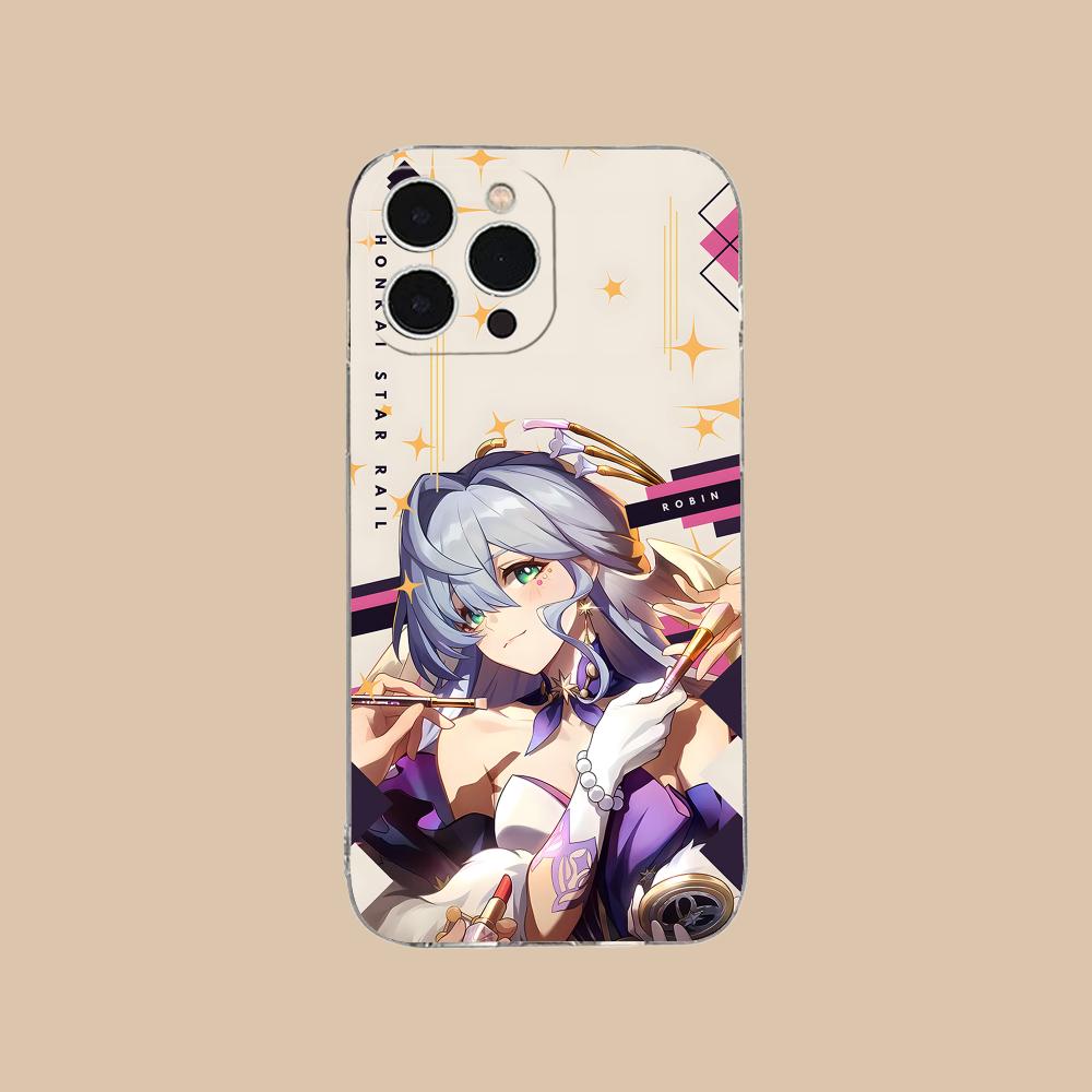 

HSR Robin Clear TPU Mobile Case for iPhone 17 16 15 14 13 12 11 X XR XS Air Pro Max Plus Mini Colorful Cover iPhone XS Max