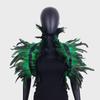 Halloween Feather Shawl Wristlet Set Feather Shawl Punk Feather Party Holiday Dress Up Cosplay Costumes Poncho for Women and Men
