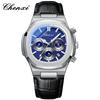 CHENXI Men's Wristwatch Leather Calendar Moon Phase Display Quartz Watch Luminous Waterproof Chronograph Watches For Man