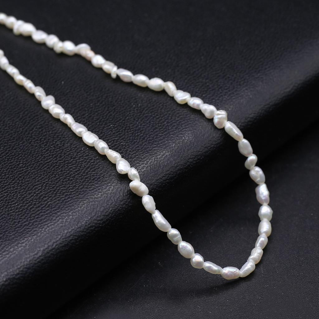 1String, Luxury Natural Freshwater Pearls, 2-3mm, White Nugget Pearl Beads for Jewelry Making DIY Crafts, Wedding Gift for Women, 36cm