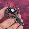 Rainbow Moonstone Pendant Copper Wire Wrapped Elephant Jewelry Gemstone Pendant