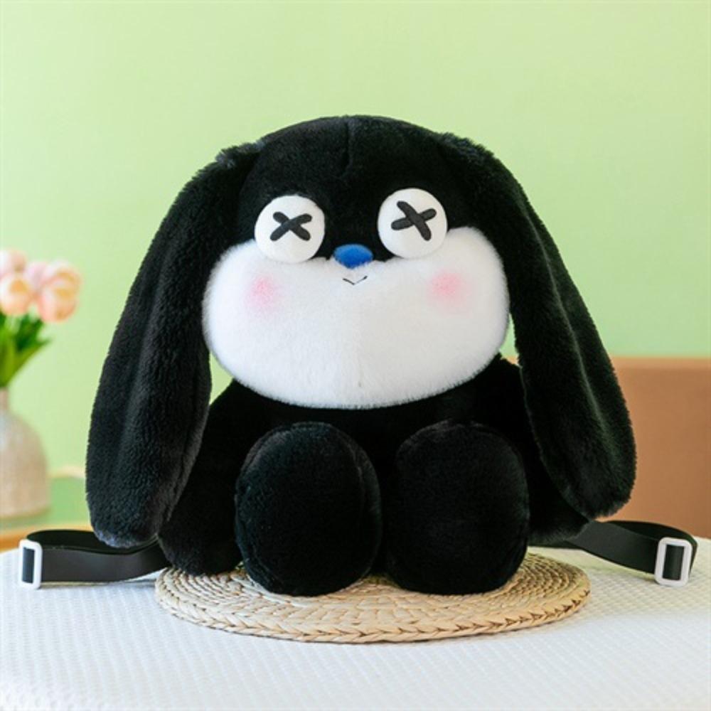 

Мягкий плюшевый рюкзак в виде кролика, мультяшный рюкзак с мультяшным животным, милая плюшевая игрушка в виде кролика, для девочки чёрный