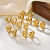 Gold Plated Imitation Pearl Hoop Earrings For Women, Cubic Zircon Butterfly Cross Cherry Earrings, Trendy Jewelry Party Gift
