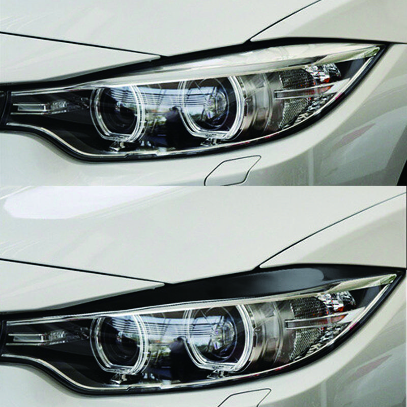 Glossy Black ABS Headlight Eyelids Eyebrows Trim Sticker for BMW 4 Series F32 F33 F36 F82 M4 2014-2020 Car Front Lamp Cover Tuning Accessories