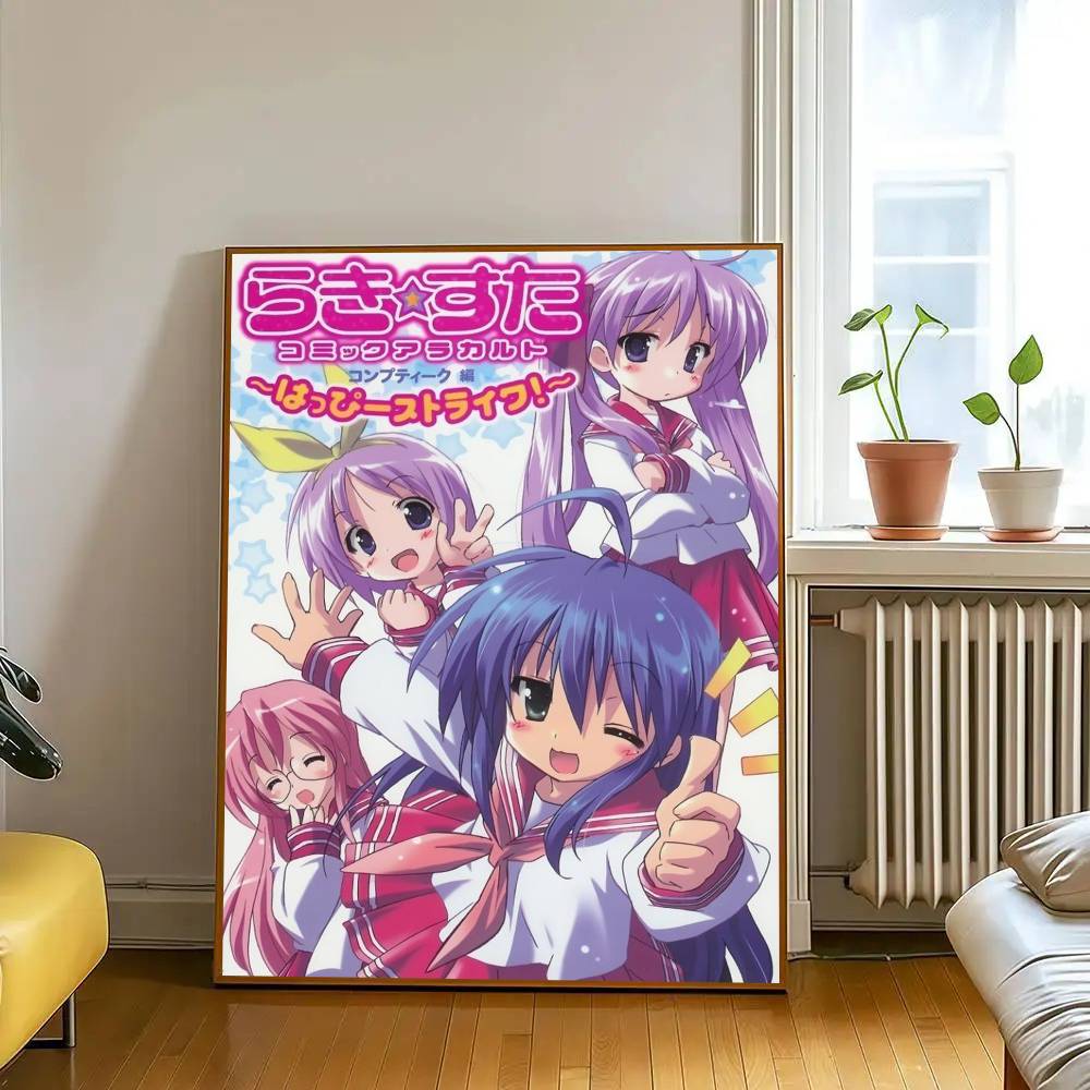 Cartoon L-Lucky S-Star ANIME   Classic Vintage Posters Whitepaper Prints Posters Artwork Kawaii Room Decor
