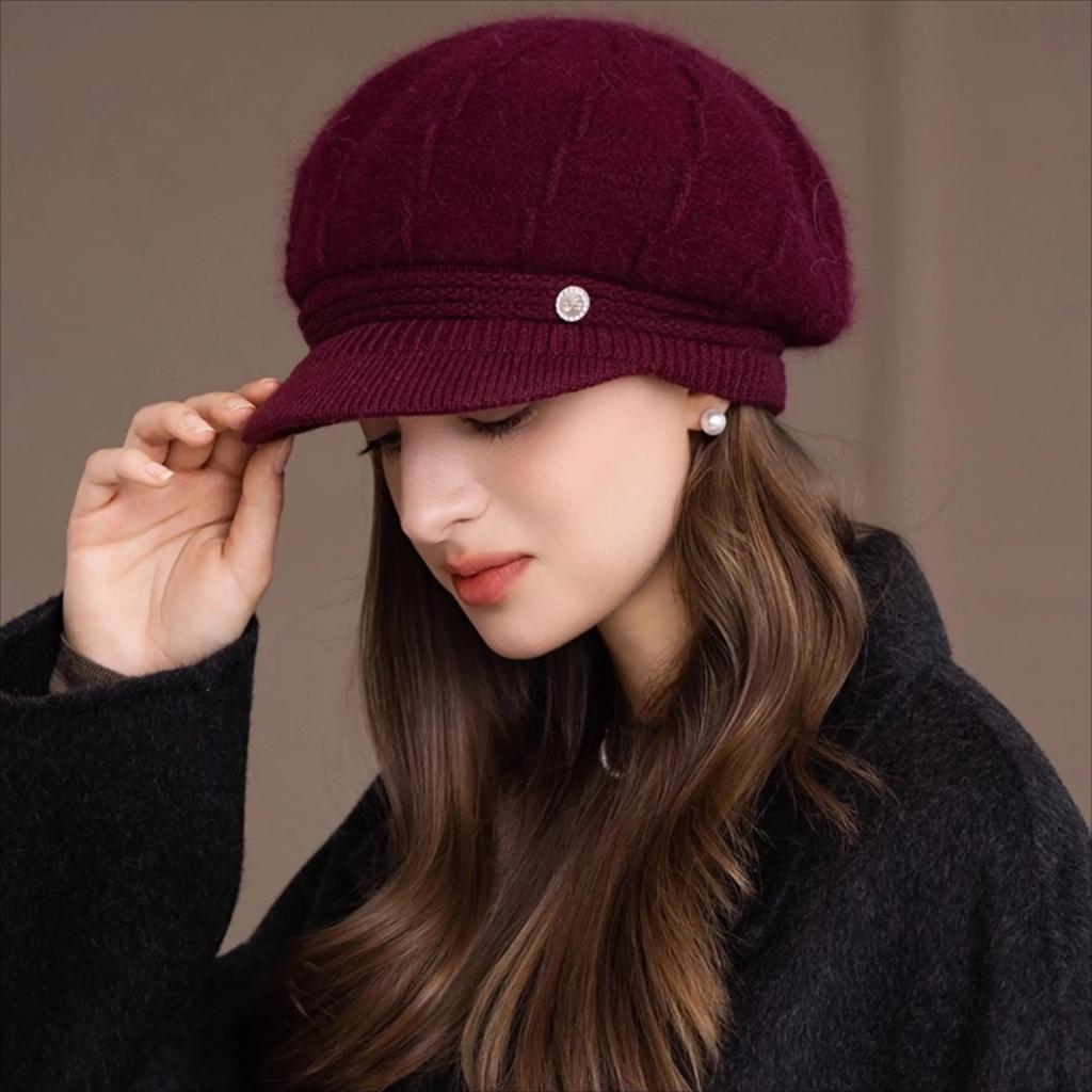 Warm Hat, Plush, Knitted Hat, Thick Hat, Woolen Hat, Cold Hat