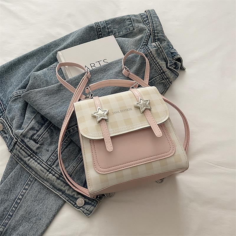 Новый повседневный нишевый дизайн студенческий клетчатый рюкзак женская школьная сумка уличный тренд легкий туристический рюкзак