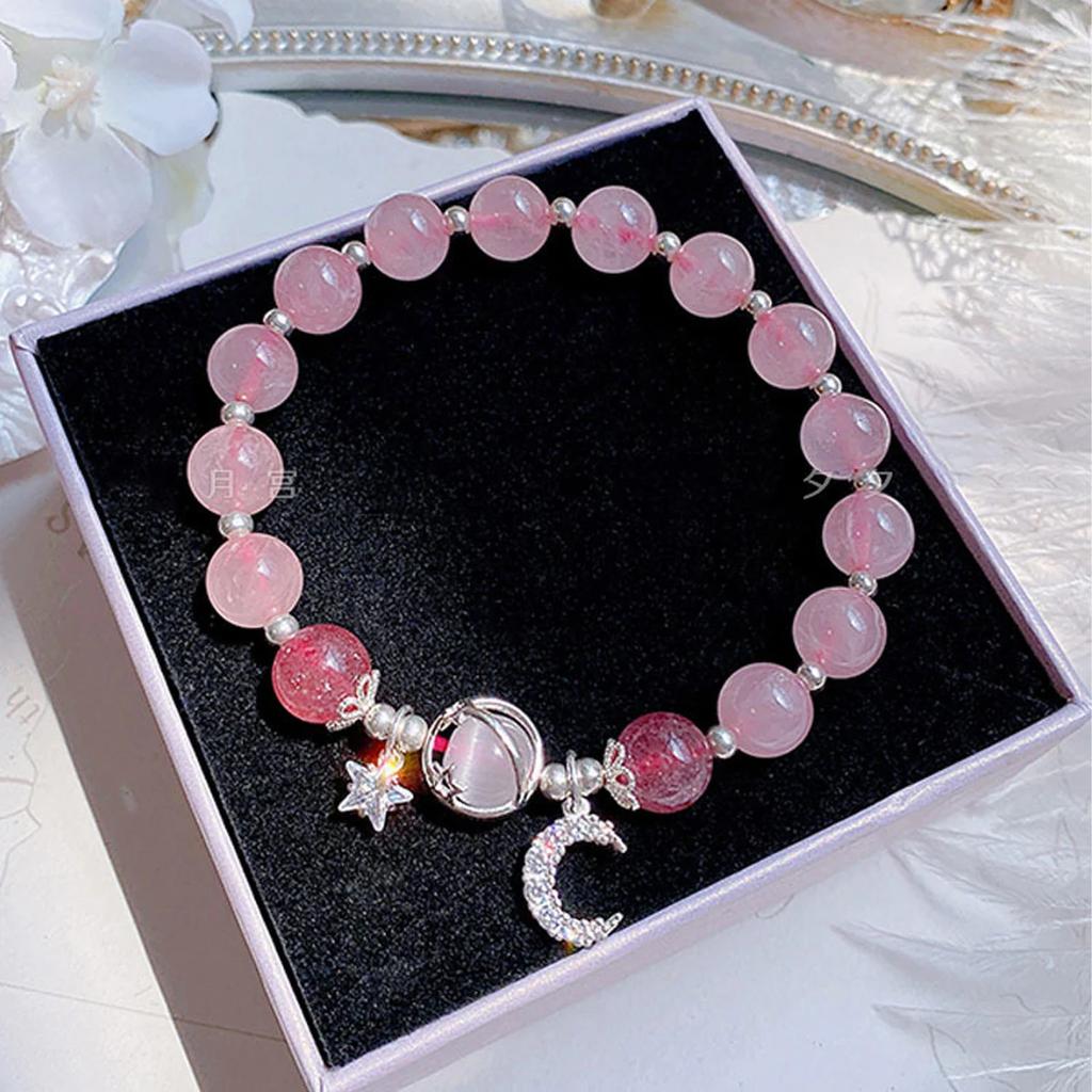 Stone Bracelet For Female In A Niche Design, New Grey Moonlight Star Moon Crystal Bracelet