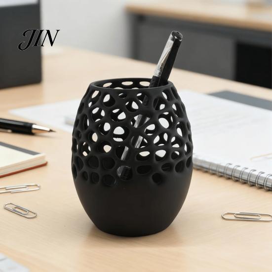 Pen Holder Modern Honeycomb Holder, 3D Printed Hollow Design Writing Utensil Container, Stylish Desk Organizer for Pencils Makeup Brushes And Brush