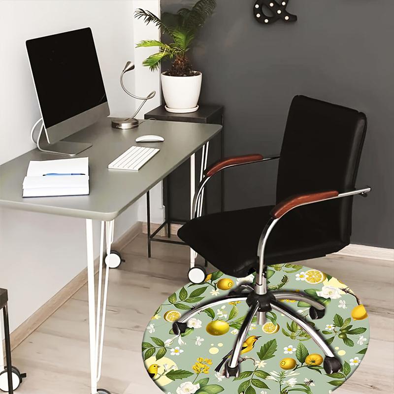 

1PC Lemon Bird Non-Slip Floor Round carpet, Office, family, bedroom, Large Area Rug Indoor Rugs, Durable Polyester-Z0415 80cm by 80cm