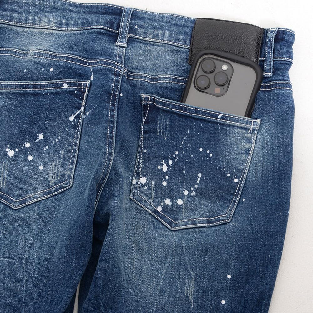 SILVER BULLET Skinny Slim Fit Denim Jeans with Paint and Repair Slim Blue Unisex CavariA Men's Finish, Stretch, Fit, Sax, Fashion, CANG24-50 (Size