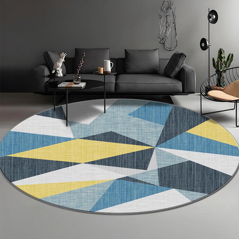Modern Geometric Circular Carpet Luxury Office Chair Floor Mat for Spacious Living Room Sofa Carpet Home Decoration