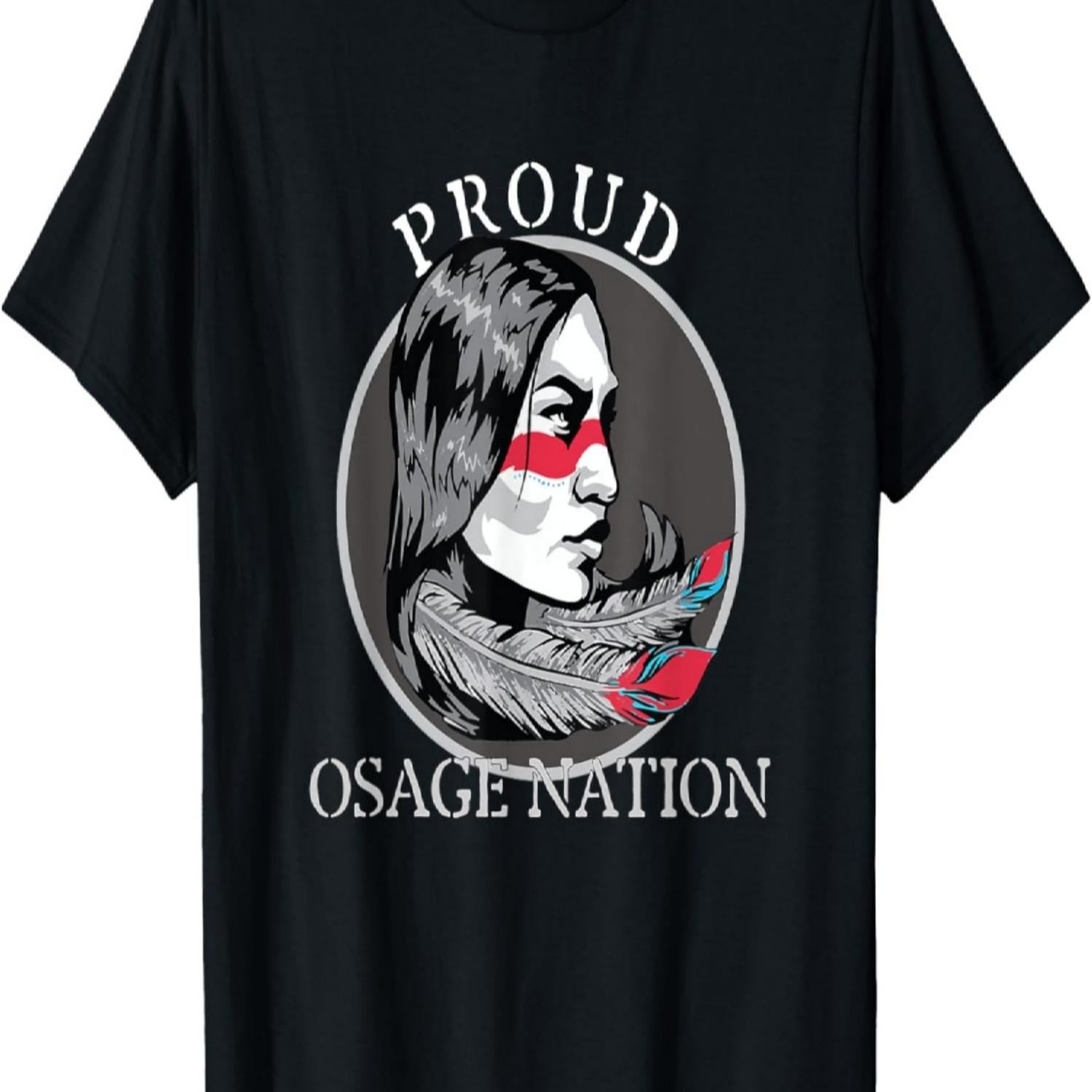 Osage Nation American Indian Tribe Warrior Girl Feathers Ret T-Shirt S чёрный