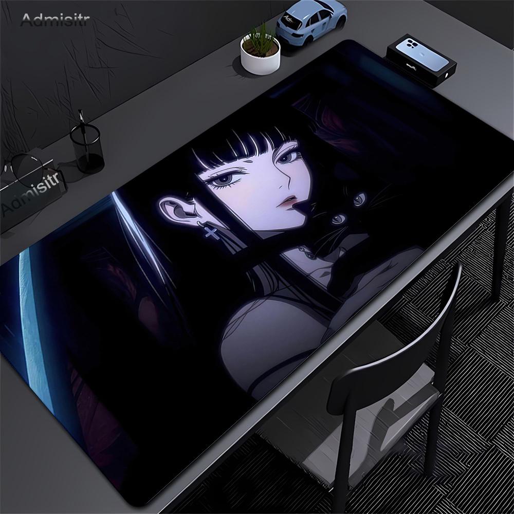 Gaming Mouse Pad HD Print Dark Girl Large Mousepad XXL Rubber Desk Mat for Gamer Desktop Decoration Lock Edge Cool  Mause Mats