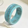 Elegant Rhinestone Bangles Fashion Imitation Turquoise Round Wide Bangles Bohemian Bracelets For Women Men New Gift Jewelry