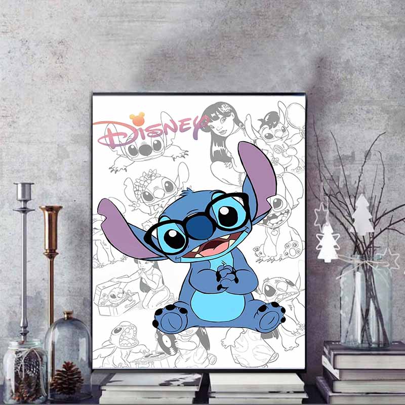 Disney Diamant Malerei Stichlinienkunst Sammlung Beruhigende Illustrationen Cartoon Diamant Malerei Voller Diamant Kreuzstich Handwerk DIY Geschenk Heimdekoration