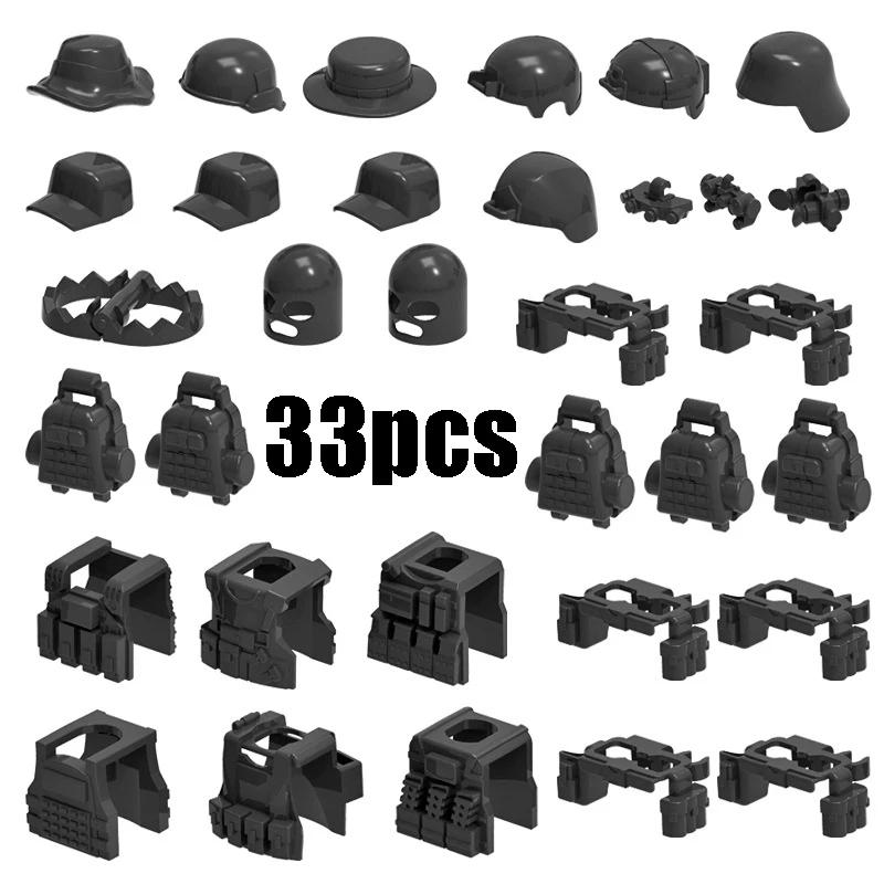 Military Building Blocks Solider Figures Weapons RPG Equipment Vest Equipment Accessories Bomb Disposal Suit Samurai Sword MOC