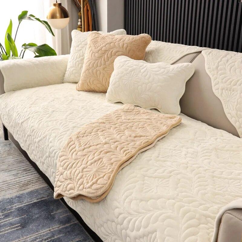 Minimalist Winter Dutch Plush Short Cushion Anti Slip Thick Sofa Cover Cozy Home Decor 70x70cm 2460₽