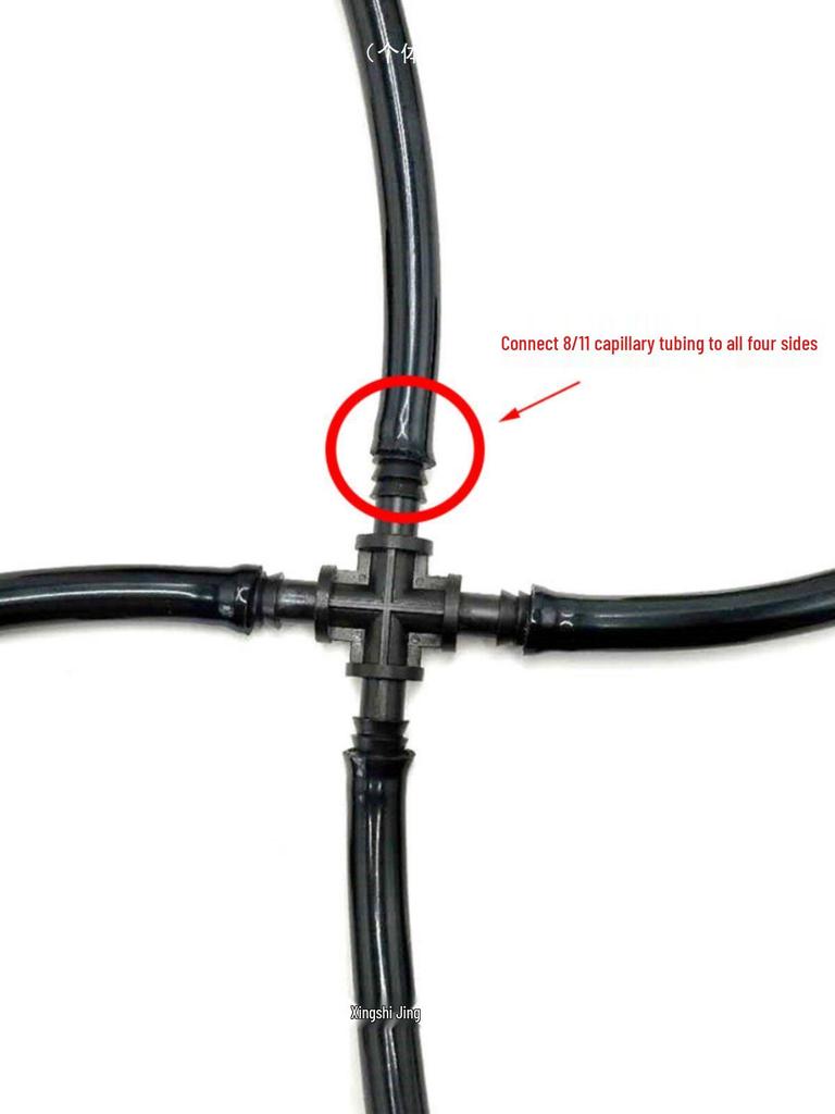 8/11 Tee Cross Connector for Garden Drip Irrigation Systems