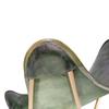 Classic Green Leather Butterfly Chair - Comfortable Folding Living Room Butterfly Chair – with Golden Powder Coated Iron Stand