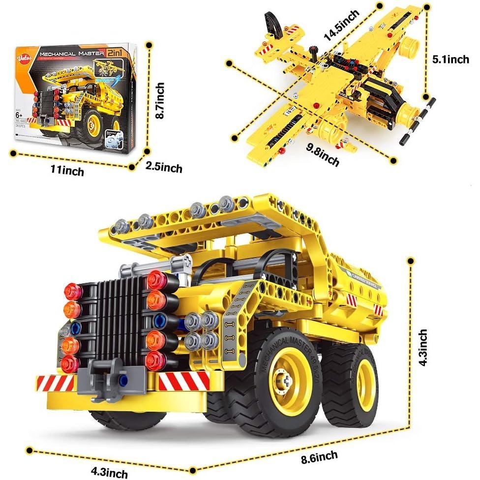 Toy City Building Blocks,2-in-1 Technic,Truck,Aircraft,Construction Toy,Construction Set, 361 Pieces,Creative Gift for Children,STEM Educational Toy