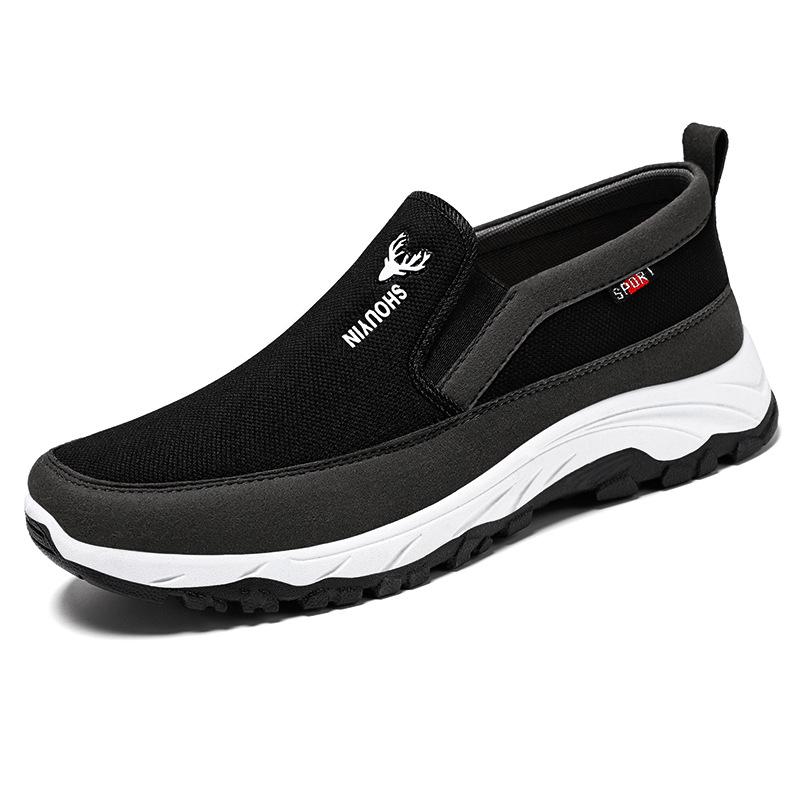 Men's Slip-On Old Beijing Cloth Shoes - Spring Breathable & Odor-Free Casual Footwear