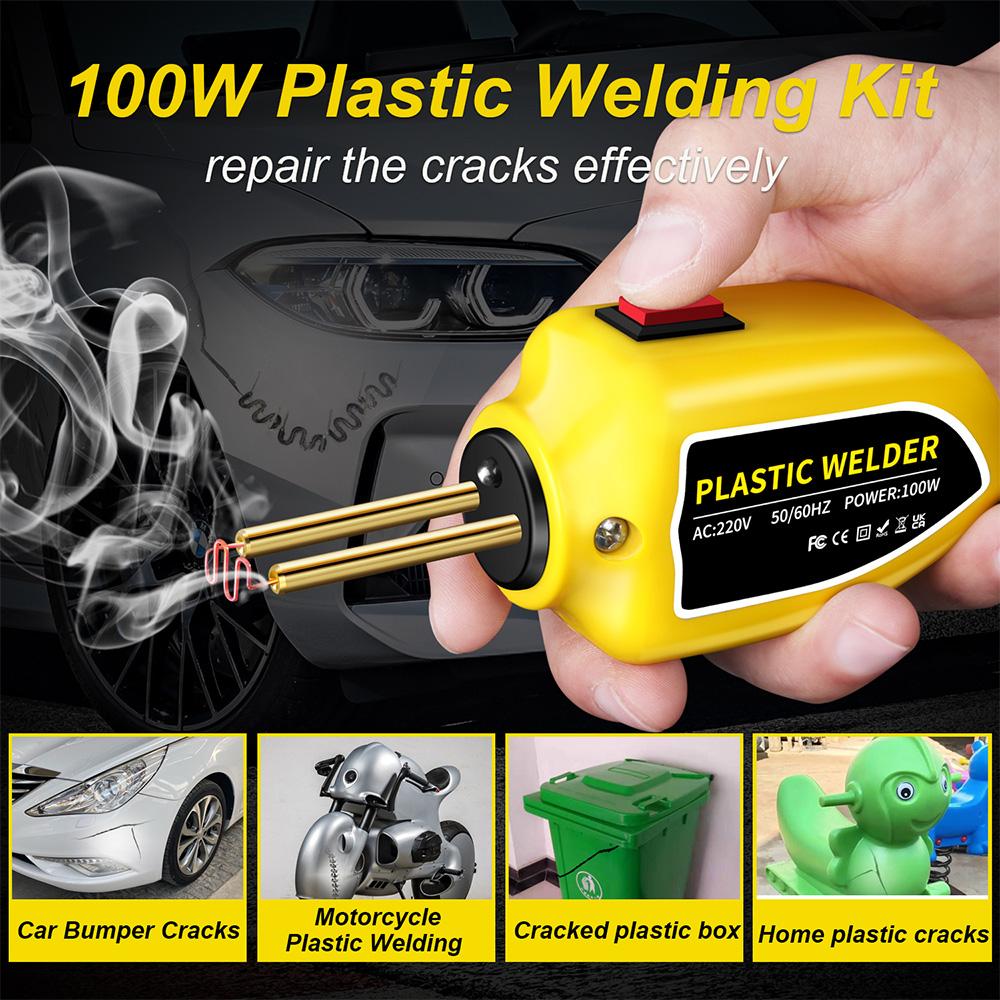 50/100W Hot Stapler Plastic Welder Kit, 200-1000PCS Staples, Plastic Welder Gun for Car Bumper Repair, Plastic Repair Kit