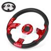 320mm 12.5in Racing Car Steering Wheel with Horn Button PVC Red Color Universal Modified Part