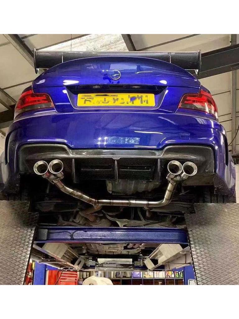 BMW 1M E82 Carbon Fiber Rear Diffuser with Dual Outlet for Quad Exhaust (2011-2013)