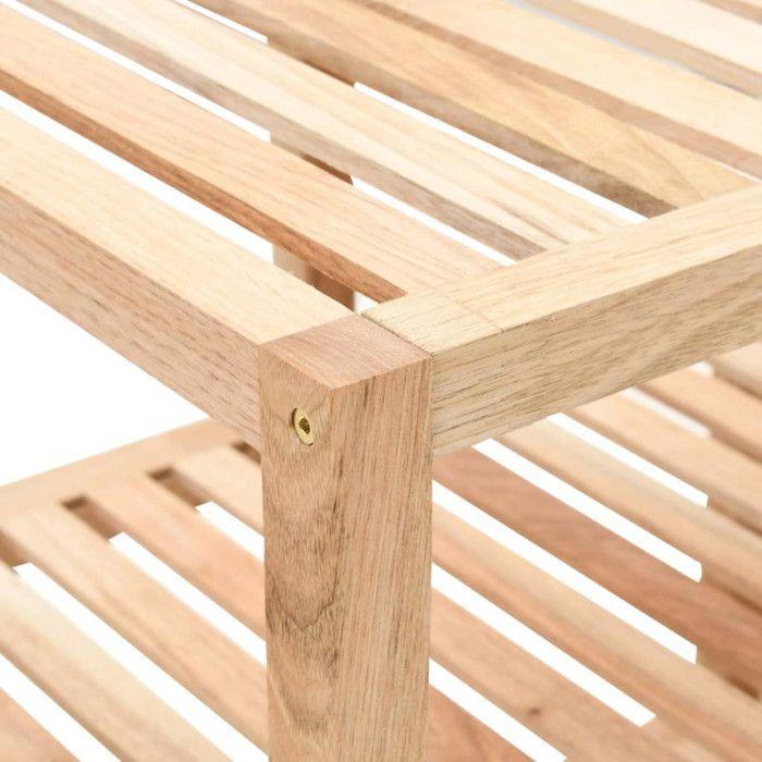 VidaXL Étagère de salle de bain Bois de noyer massif 100 x 40 x 65 cm 247100