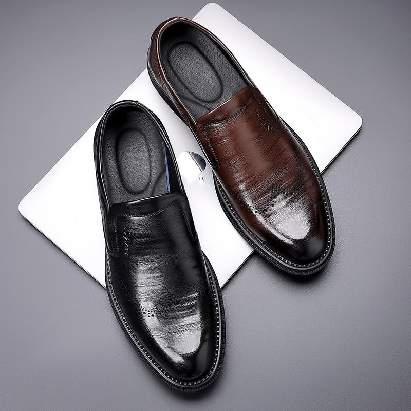 Fashion Mens Casual Loafers Slip On Leather Non Slip Office Work Shoes Fashion Sneakers Male Comfortable Business Dress Shoes Men
