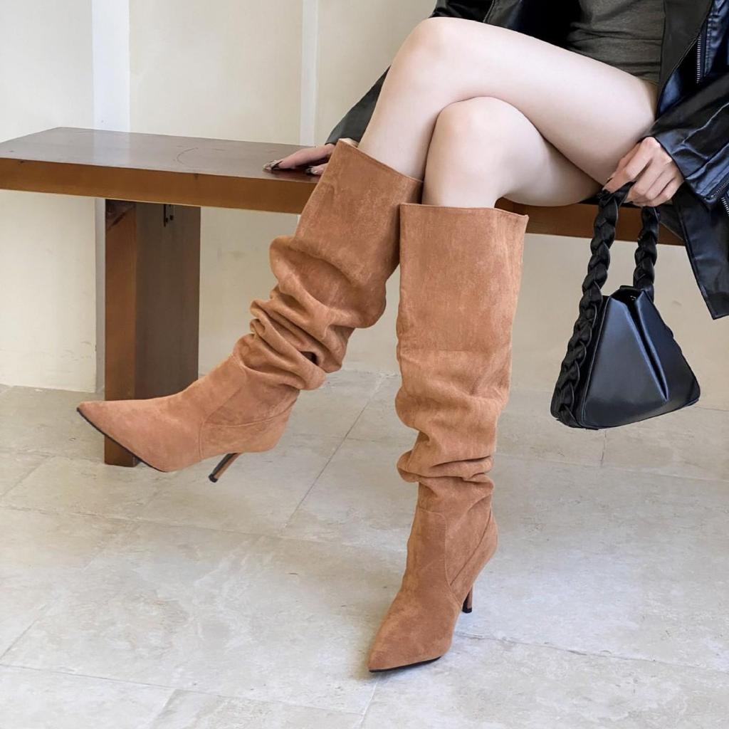 2025 Autumn French Fashion Slimming Stiletto Long Boots