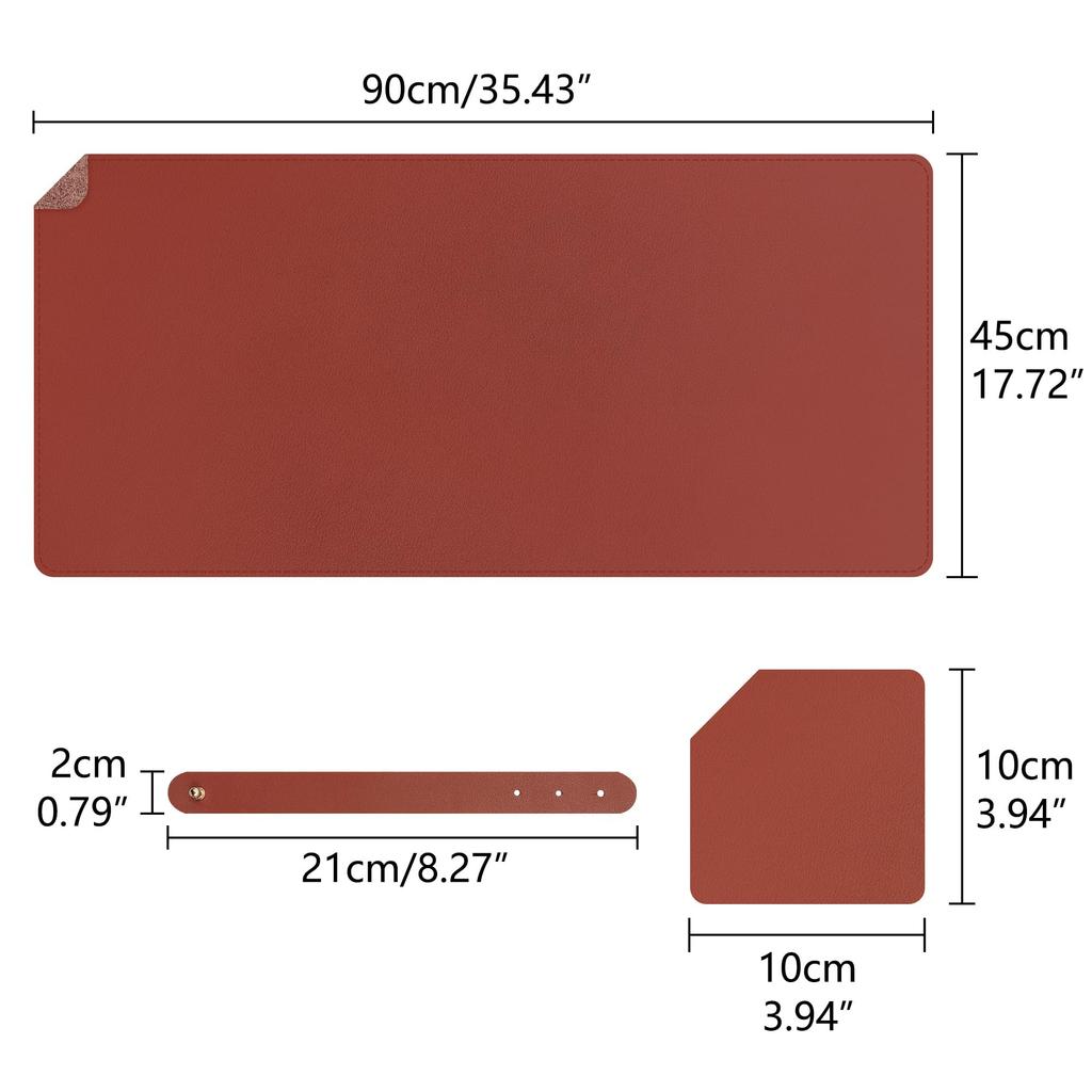 Musiin Premium PU Leather Desk Mat for Music Studios – Soft Foldable Surface with Free Coasters, Easy To Clean, Large Keyboard Pad for Work or Play