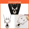 European Style Gemstone Pendant Necklace With Alloy Chain For Formal And Casual Outfits