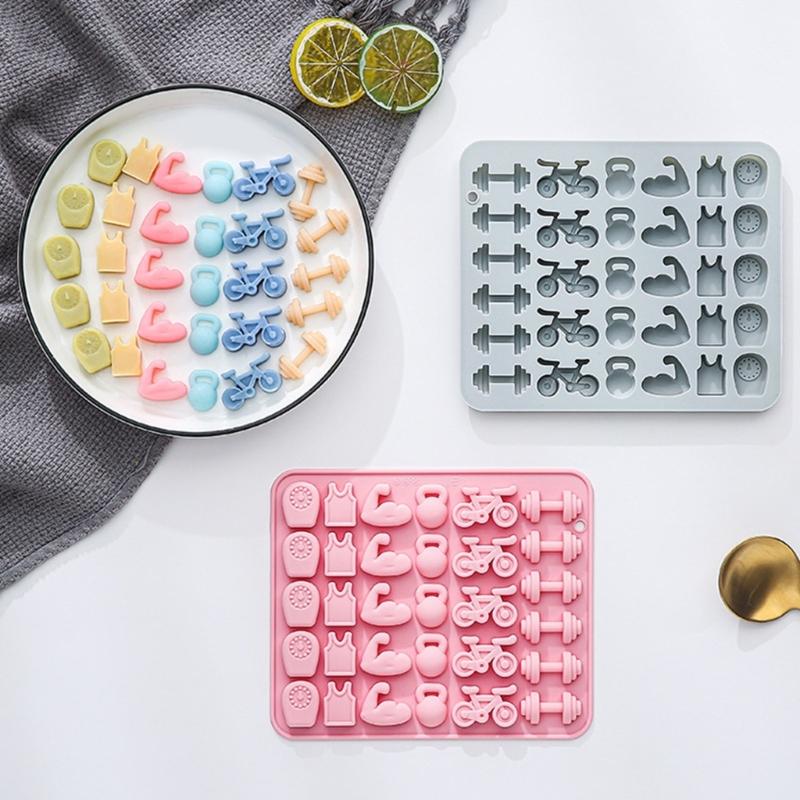 Fitness-Thema Silikon-Backformen 11 Mulden Silikon-Kuchenformen zur Herstellung von Schokoladendesserts, Süßigkeiten und Cocktails