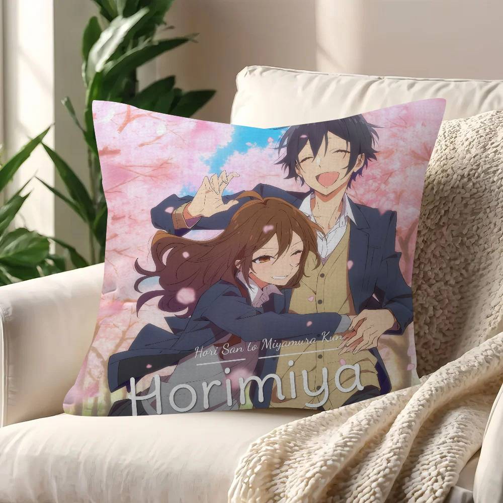 Hot Japanese Anime H-Horimiya Office Cushion Pillowcase Car Cushion Cover45X45Cm Lumbar Pillowcase Sofa Pillowcover