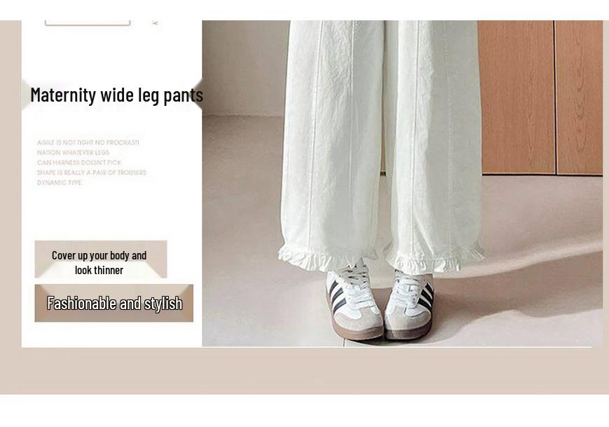 2026 Summer Versatile Wide-Leg Balloon Pants for Pregnant Women - Loose, Slimming, Nine-Point Casual Fit