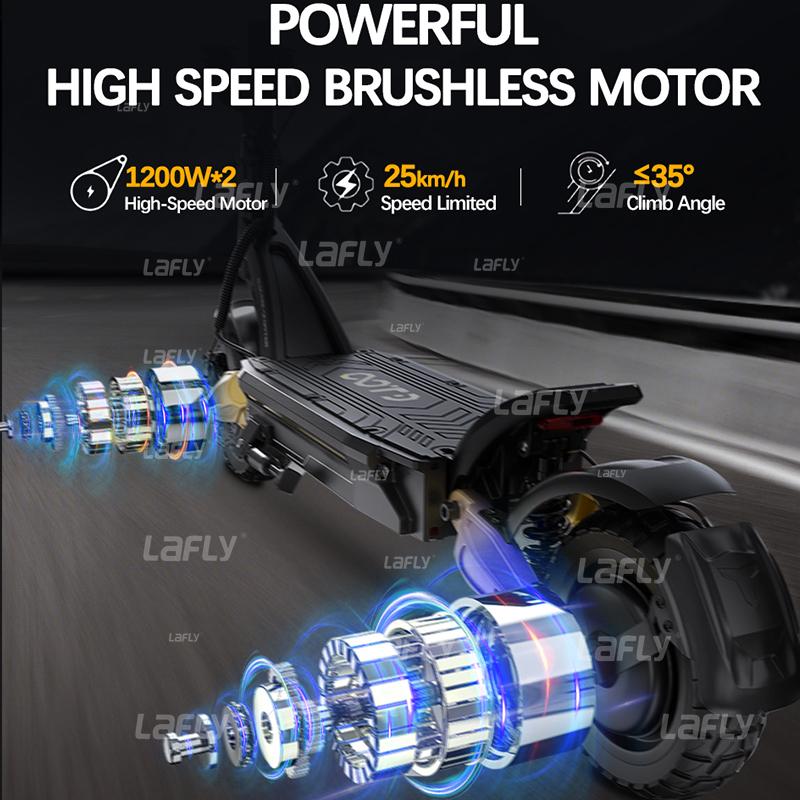 OOTD S30 Elektroroller Faltbar 1200W * 2 52V 23.4Ah 10*2.75 Zoll Reifen folk e-Scooter 65 km/h Unterstützt Hydraulische Droke APP