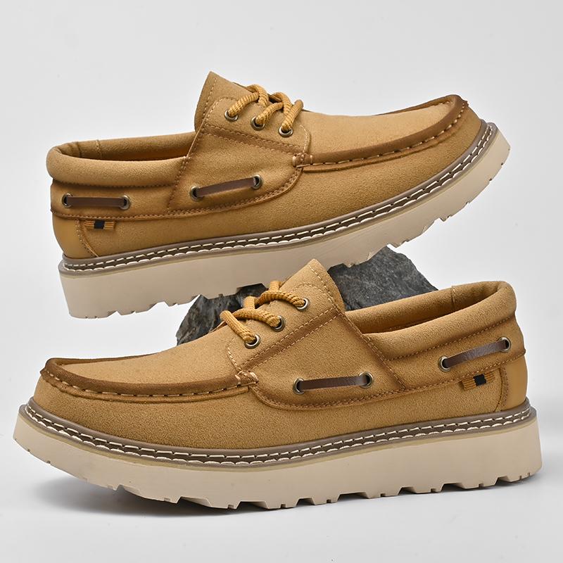 Fashion Suede Leather Mens Business Shoes New Arrival Walking Footwear Outdoor Non Slip Driving Shoes Fashion Casual Male Shoes Sneakers