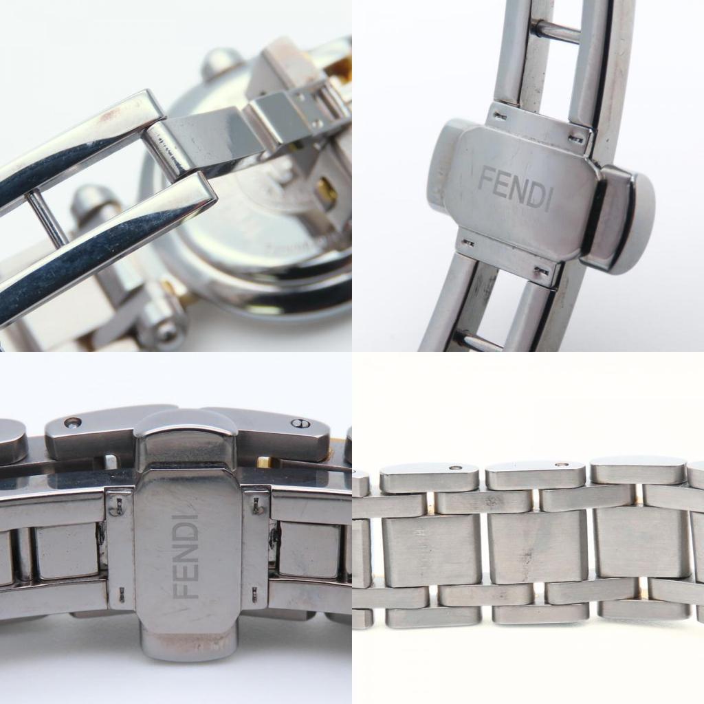 Used FENDI Watches Olologi 760L Stainless Steel Silver Gold Zucca Pattern