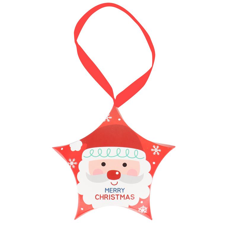 8pcs Star Shape Christmas Candy Box DIY Paper Treat Gift Boxes with Ribbon Merry Christmas Boxes Bag for Home New Year Navidad