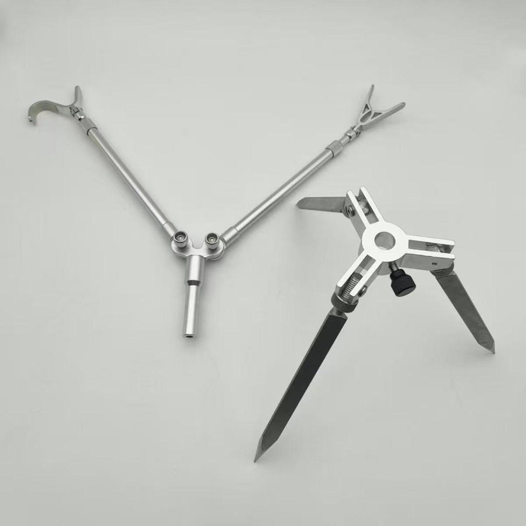 Foldable All-Terrain Ice Fishing Rod Tripod with Horn Head and Ground Stake